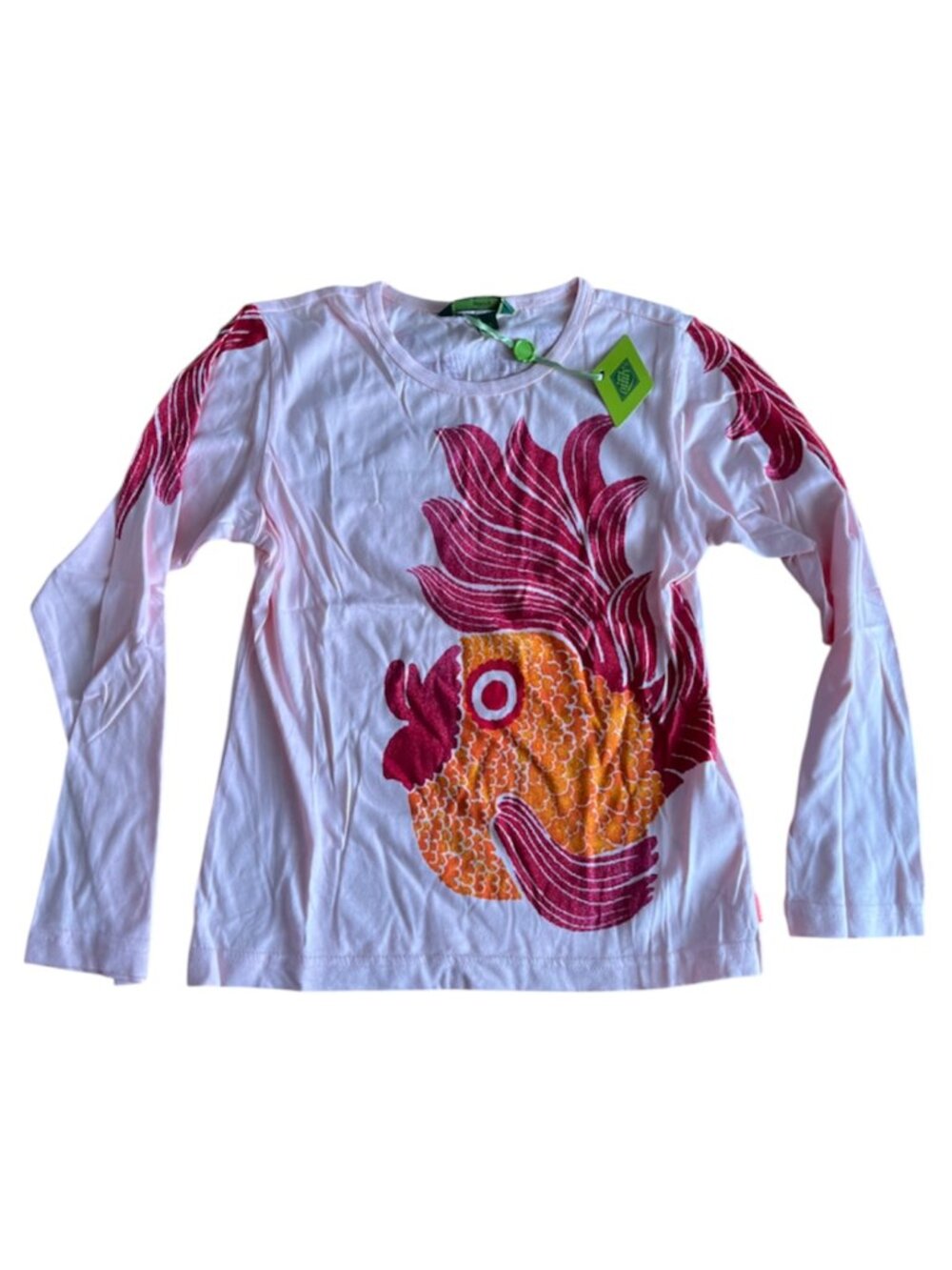 NWT Oilily Girls Fish Long Sleeve Shirt- Size US Youth Girls 8/European Kids 128